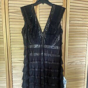 Tadashi Shoji Women's Katja Sequin Ruffle Mini Dress